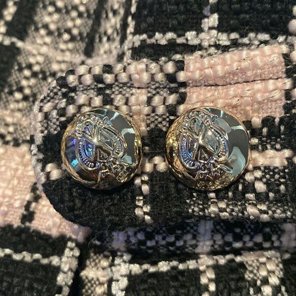 Dog Coat Pink & Black Plaid with Pleated Back Size M (small dog M) NWT - Picture 3 of 7